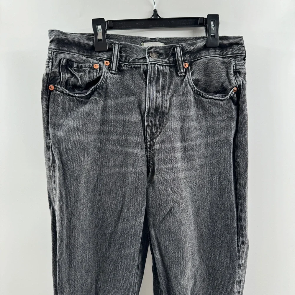 American Eagle Slouch Black Distressed Jeans Size 6 Zipper Fly - Picture 3 of 8